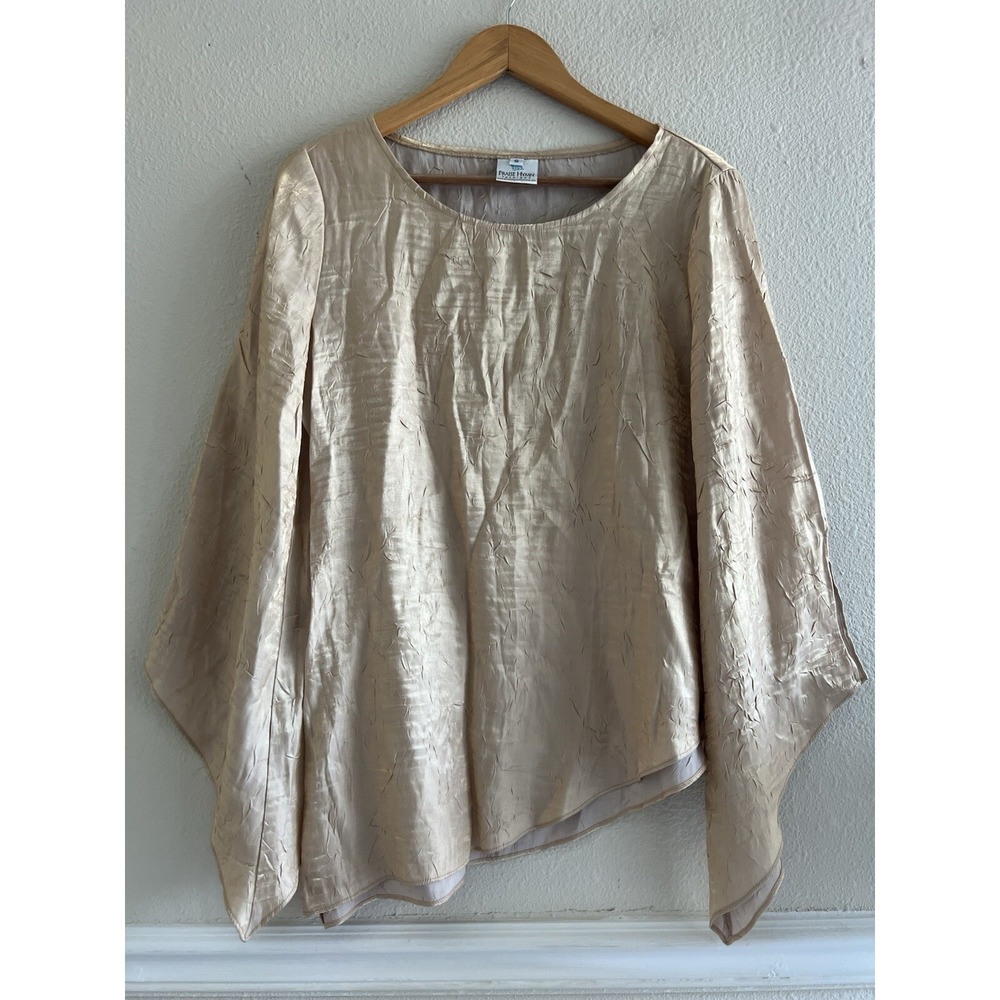 Praise Hymn Fashions Y2K Vintage Textured Iridescent Asymmetric Top Small Fairy
